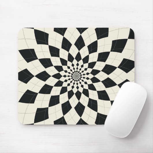 Argyle Burst/Flower - zwart-wit Muismat (Met muis)