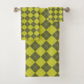 ARGYLE - CHARTREUSE EN OLIVE BAD HANDDOEK (Insitu)