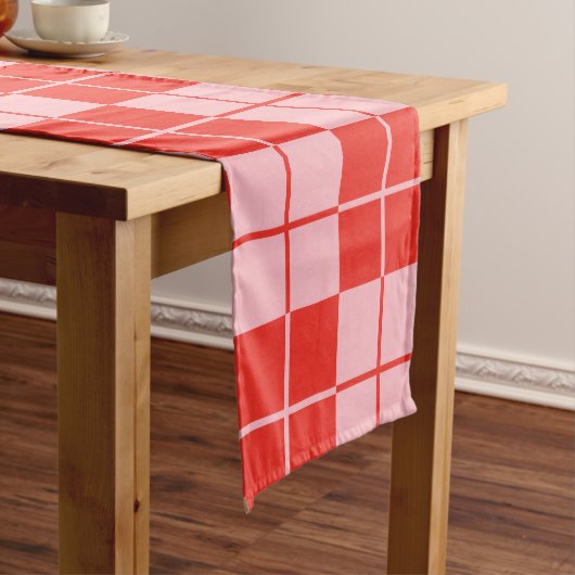 Argyle Checkerboard Plaid Korte Tafelloper (Voorbeeld)