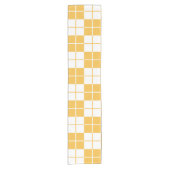 Argyle Checkerboard Plaid Yellow Korte Tafelloper (Voorkant)