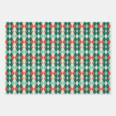 Argyle Christmas Retro Wrapping Paper Sheet Set (Voorkant 3)