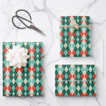 Argyle Christmas Retro Wrapping Paper Sheet Set<br><div class="desc">Gemaakt om te coördineren met al mijn Christmas Nostalgia-artikelen,  brengt deze schattige argyle-patronen de  sfeer van het midden van de eeuw naar uw speciale geschenken!</div>