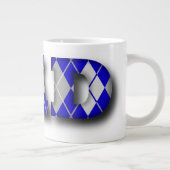 Argyle Dad Blue en Grey Grote Koffiekop (Rechts)