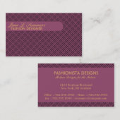Argyle Design (diep paars) Visitekaartje (Voorkant / Achterkant)