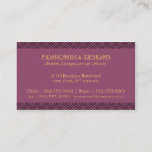 Argyle Design (diep paars) Visitekaartje (Achterkant)