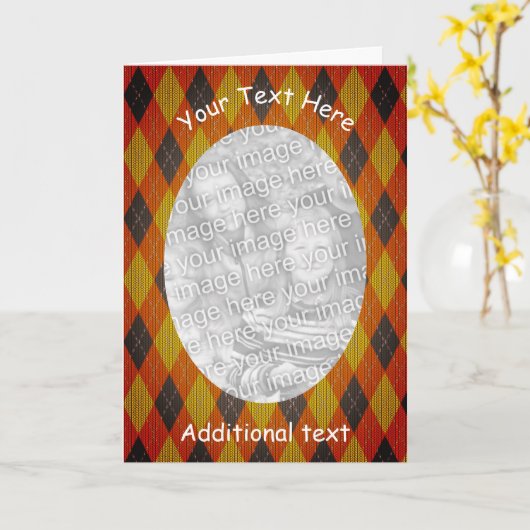 Argyle Design Lijst - Persoonlijke fotokaart Kaart (Gele Bloem)