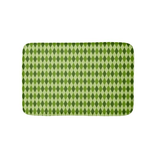 Argyle Diamond Plaid in tinten van lichter groen Badmat (Voorkant)