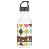 Argyle Diamond Stitch Hoot 32. oz. Waterfles (Voorkant)