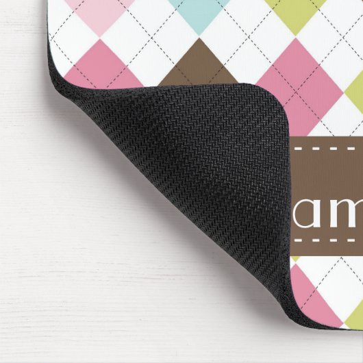 Argyle Diamond Stitch Personalized Mousepad Muismat (Hoek)