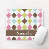 Argyle Diamond Stitch Personalized Mousepad Muismat (Met muis)