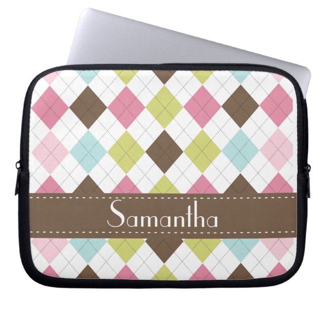 Argyle Diamond Stitch Sweater Beschermend Hoesje Laptop Sleeve (Voorkant)