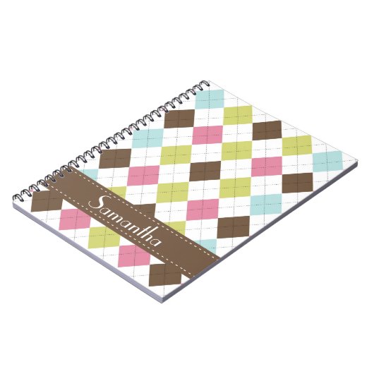 Argyle Diamond Stitch Sweater Spiral Notitieboek (Linkerzijde)