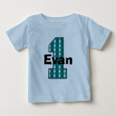 Argyle Eerste Verjaardag Jongens Shirt (Voorkant)