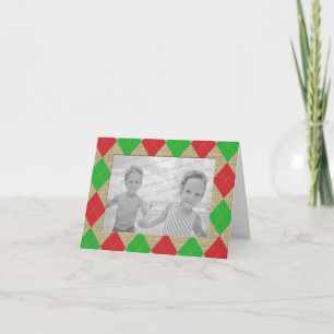 Argyle en Burlap Vakantiefoto Dank u Bedankkaart