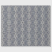 Argyle Fabric Kijk naar Faux textuur grijs blauw Cadeaupapier (Vlak)