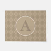 Argyle Family Monogram Brown Doormat Rug Deurmat (Voorkant)