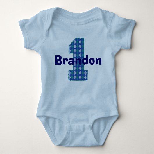 Argyle First Birthday Boy Shirt (Voorkant)