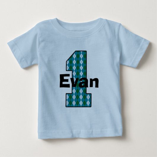Argyle First Birthday Boy Shirt (Voorkant)