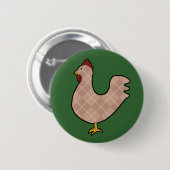 Argyle Folk Art Rooster Button (Voorkant /achterkant)
