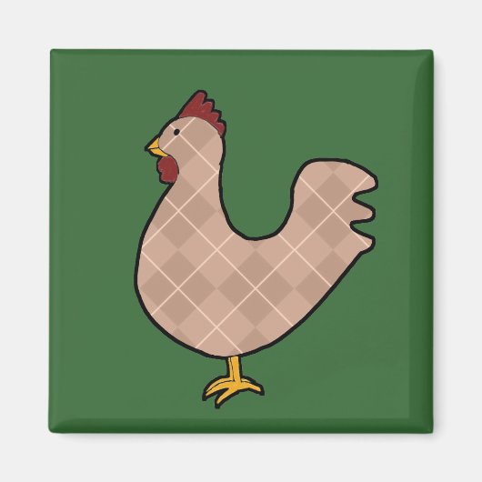 Argyle Folk Art Rooster Magnet (Voorkant)