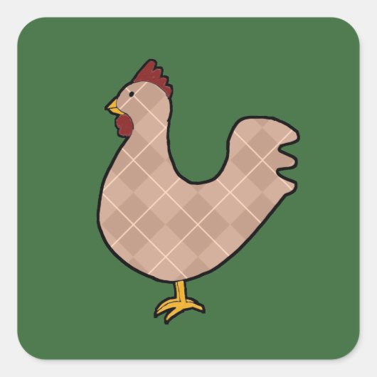 Argyle Folk Art Rooster Stickers (Voorkant)