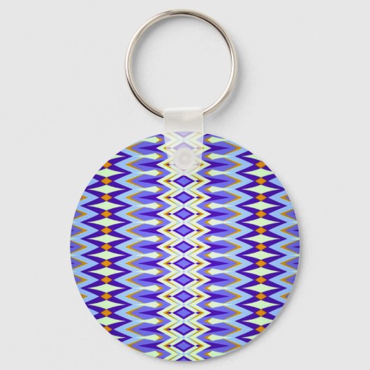 Argyle Fun Blue en Oranje Sleutelhanger (Voorkant)