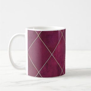 Argyle geometrische plaid: waterverf goud koffiemok