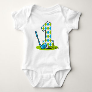 Argyle Golf 1ste verjaardag gepersonaliseerd Romper