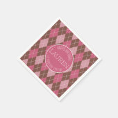 Argyle Golf Pattern - Roze / Bruin Elegant Golfer Servet (Hoek)