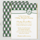 Argyle Golfball Golfing Green Monogram Weddenschap Kaart (Voorkant / Achterkant)