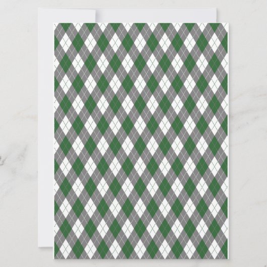 Argyle Golfball Golfing Green Monogram Weddenschap Kaart (Achterkant)