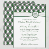Argyle Golfball Golfing Green Monogram Weddenschap Kaart (Voorkant / Achterkant)