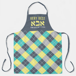 Argyle Grill Master Funny Dad met Hebreeuws Apron Schort