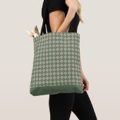 Argyle groene patroon naam boodschappentas tote bag (Dichtbij)