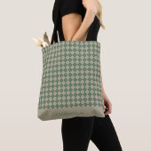 Argyle groene patroon naam boodschappentas tote bag (Dichtbij)