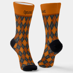 Argyle Halloween oranje zwarte diamanten - voeg te Sokken