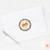 Argyle Happy Halloween Candy Corn (zwart / Sinaasa Ronde Sticker (Envelop)