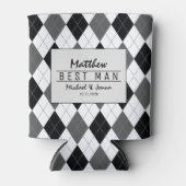 Argyle Harlequin gepersonaliseerde beste man bruil Blikjeskoeler (Voorkant)