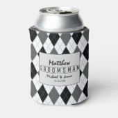 Argyle Harlequin Gepersonaliseerde Groomsman Bruil Blikjeskoeler (Blikje Achterkant)