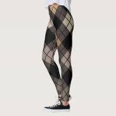 Argyle Harlequin Trendy Black Beige Diamond Leggings (Links)