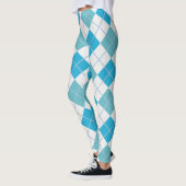 Argyle Harlequin Trendy Blue White Diamond Leggings (Links)