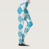 Argyle Harlequin Trendy Blue White Diamond Leggings (Rechts)
