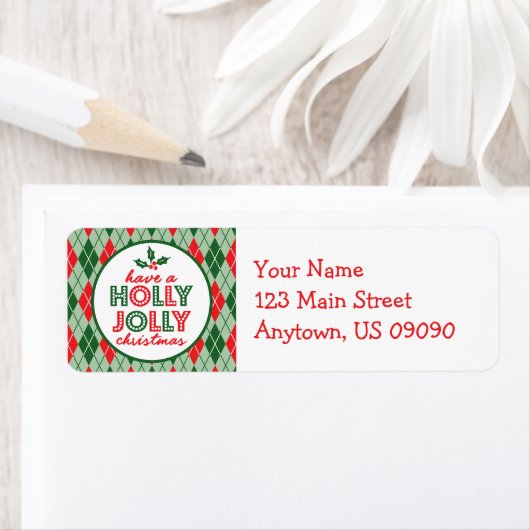 Argyle heeft een Holly Jolly Kerstmis Etiket (Insitu)