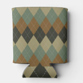 Argyle Herfst: Bruin-Groene Rhombus Chic Blikjeskoeler (Achterkant)