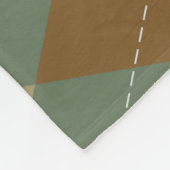 Argyle Herfst: Bruin-Groene Rhombus Chic Fleece Deken (Hoek)