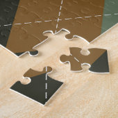 Argyle Herfst: Bruin-Groene Rhombus Chic Legpuzzel (Zijkant)