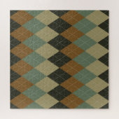 Argyle Herfst: Bruin-Groene Rhombus Chic Legpuzzel (Horizontaal)