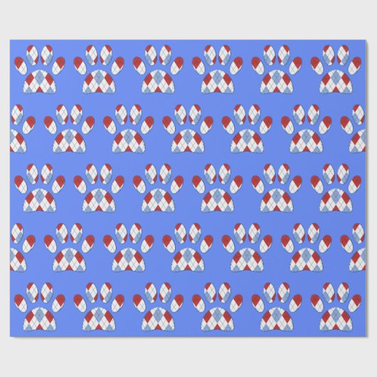Argyle Hond Poot Print Cadeaupapier (Vlak)