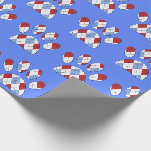 Argyle Hond Poot Print Cadeaupapier (Hoek)