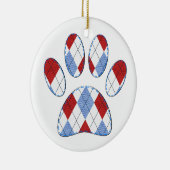Argyle Hond Poot Print Keramisch Ornament (Rechts)